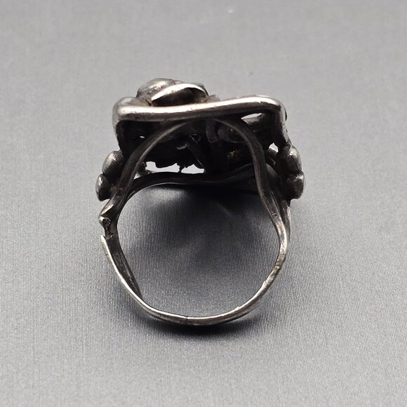 VTG Sterling Silver Leaf & Swirl Ring Size 5 Native American Style Acid Tested - Picture 2 of 9